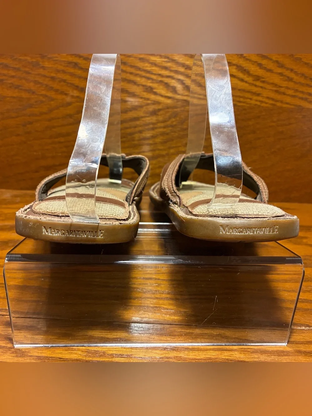 Margaritaville Brown Leather Flip Flop Sandals Jimmy Buffett Men’s 11